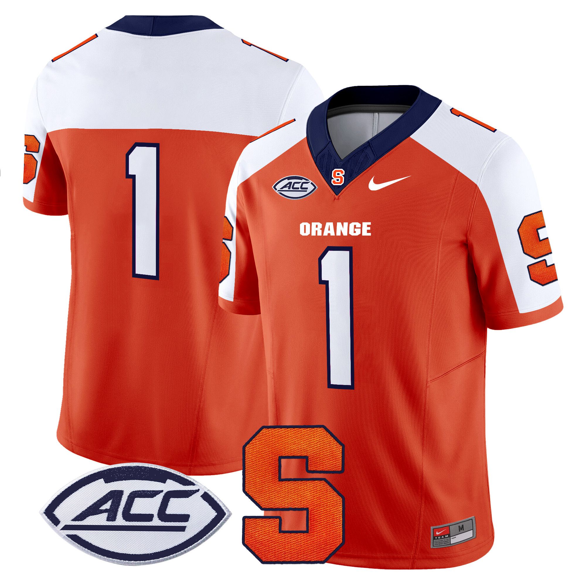 Men Syracuse Orange #1 No Name Orange Nike 2024 Vapor Limited NCAA Jersey->ncaa teams->NCAA Jersey